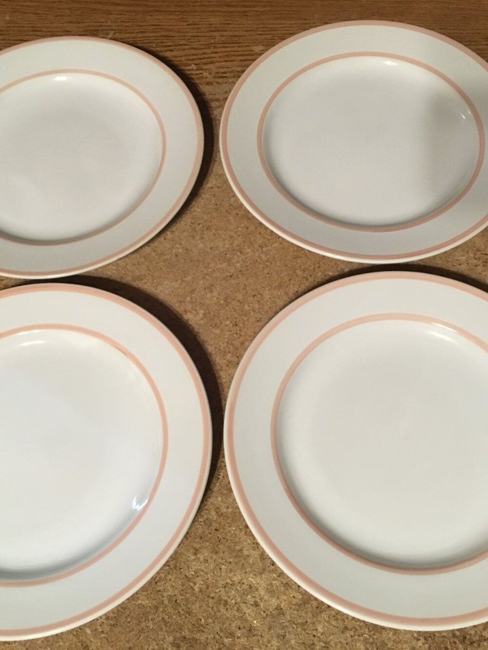 SET OF 4 MARTHA STEWART SALAD PLATE 6029 STONEWARE CREAM PINK 7.75”